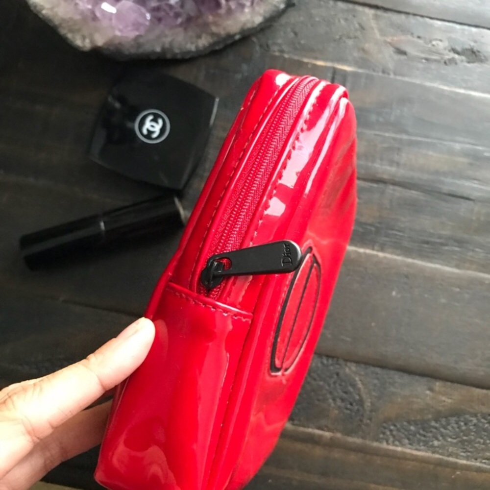 Dior | Red Patent Leather Clutch or Makeup Bag - Picture 2 of 7